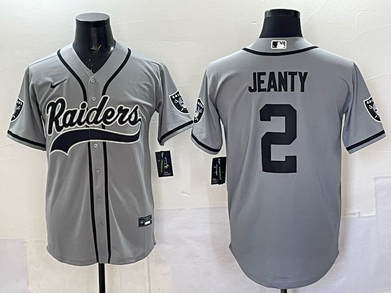 Men 2025 Oakland Raiders #2 Jeanty Grey 3th generation Joint Name Nike Limited NFL Jersey style 071